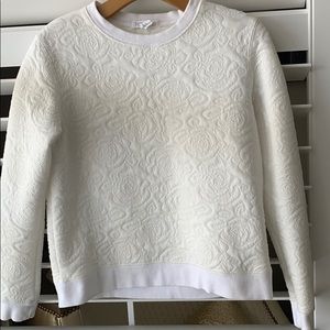 Forever 21 white floral embossed sweatshirt